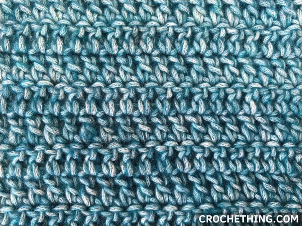 close-up of a double crochet stitch swatch