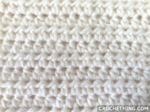 close-up of a half double crochet stitch swatch