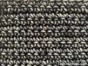 close-up of a single crochet stitch swatch