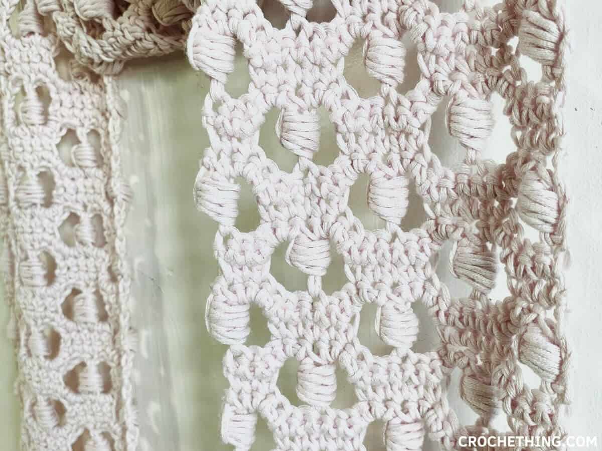 Blocked Puff Stitch Scarf - free crochet pattern for beginners