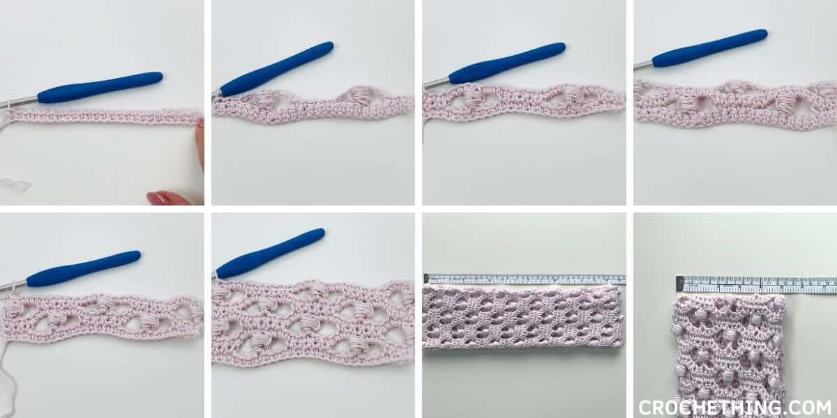 Blocked Puff Stitch Scarf - free crochet pattern for beginners