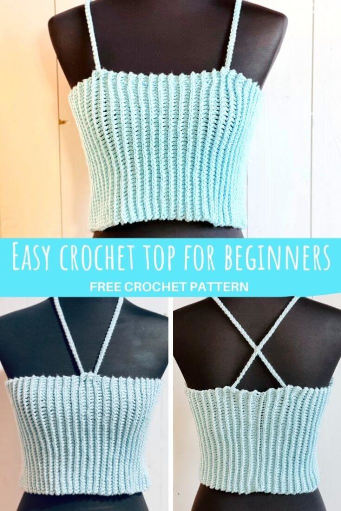 Easy crochet top for beginners - free crochet pattern (size