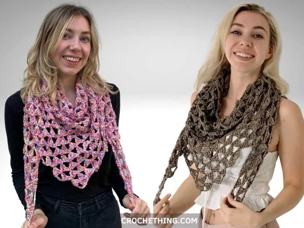 Tri Tra Triangle Shawl - free crochet triangle shawl pattern including video